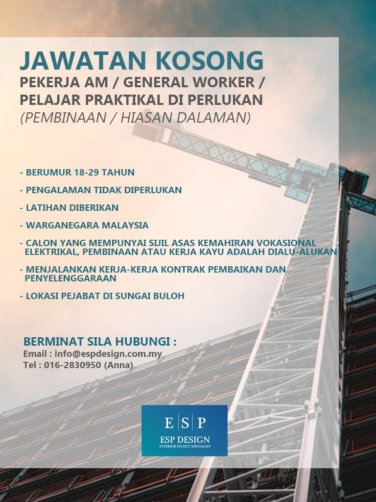 VACANCY ESP DESIGN SDN BHD